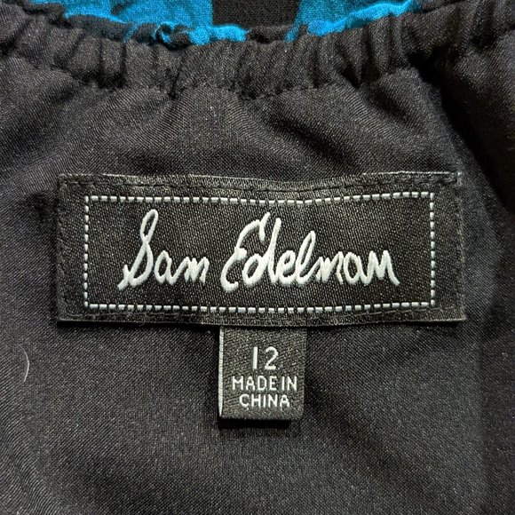 NWOT - Sam Edelman Off Shoulder Black and Green Floral Dress (Size: 12) - Picture 2 of 3